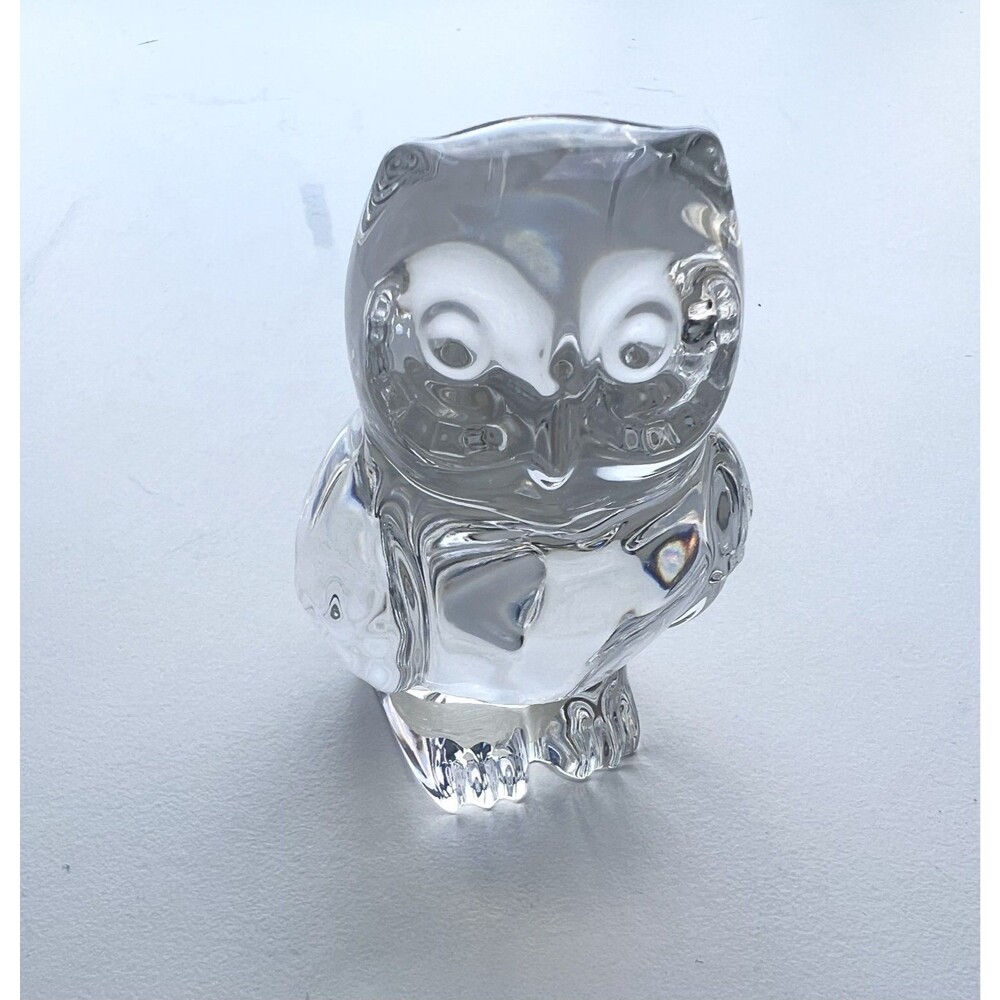 Princess House 24% Lead Crystal Owl Figurine Clear Glass Paperweight Germany 3.5